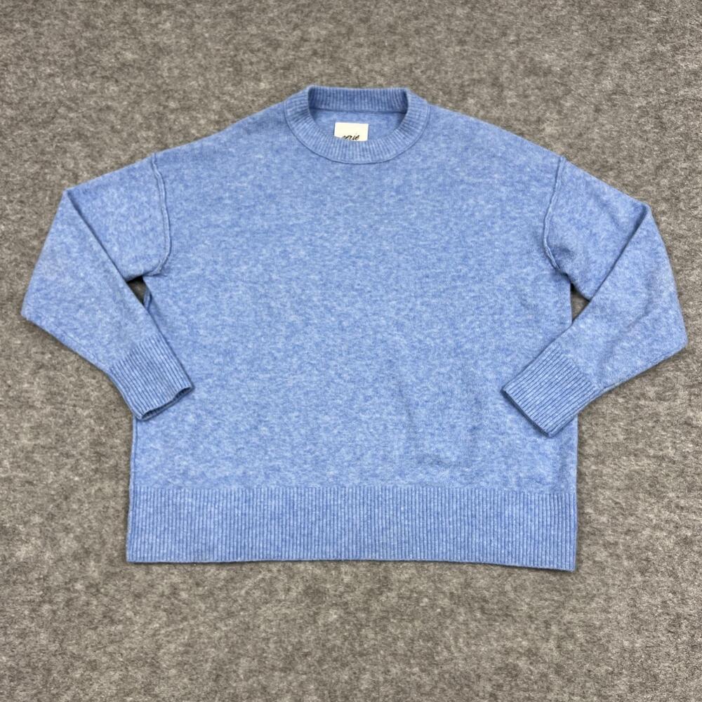 Aerie Sweater Womens Small Blue Relaxed Crewneck Pullover Preppy Cozy Winter